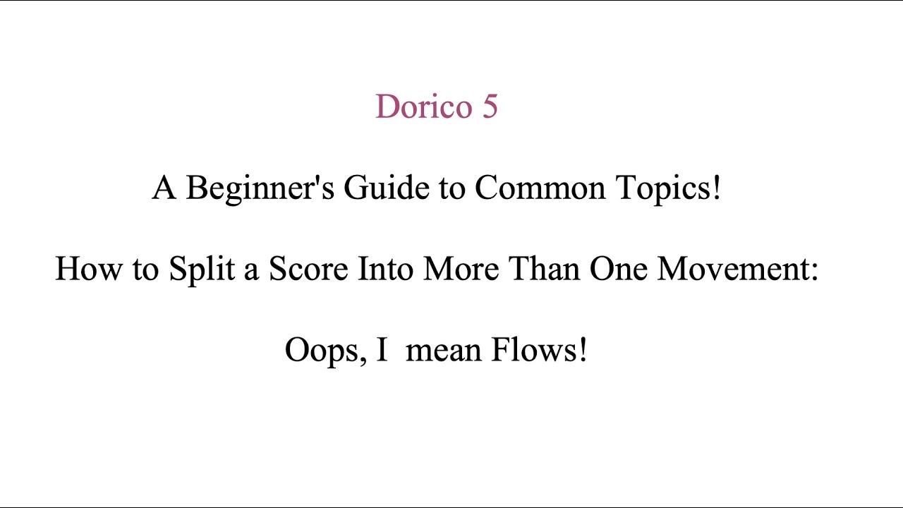 Dorico 5: Создание новых движений (потоков) в существующей партитуре для новичков!