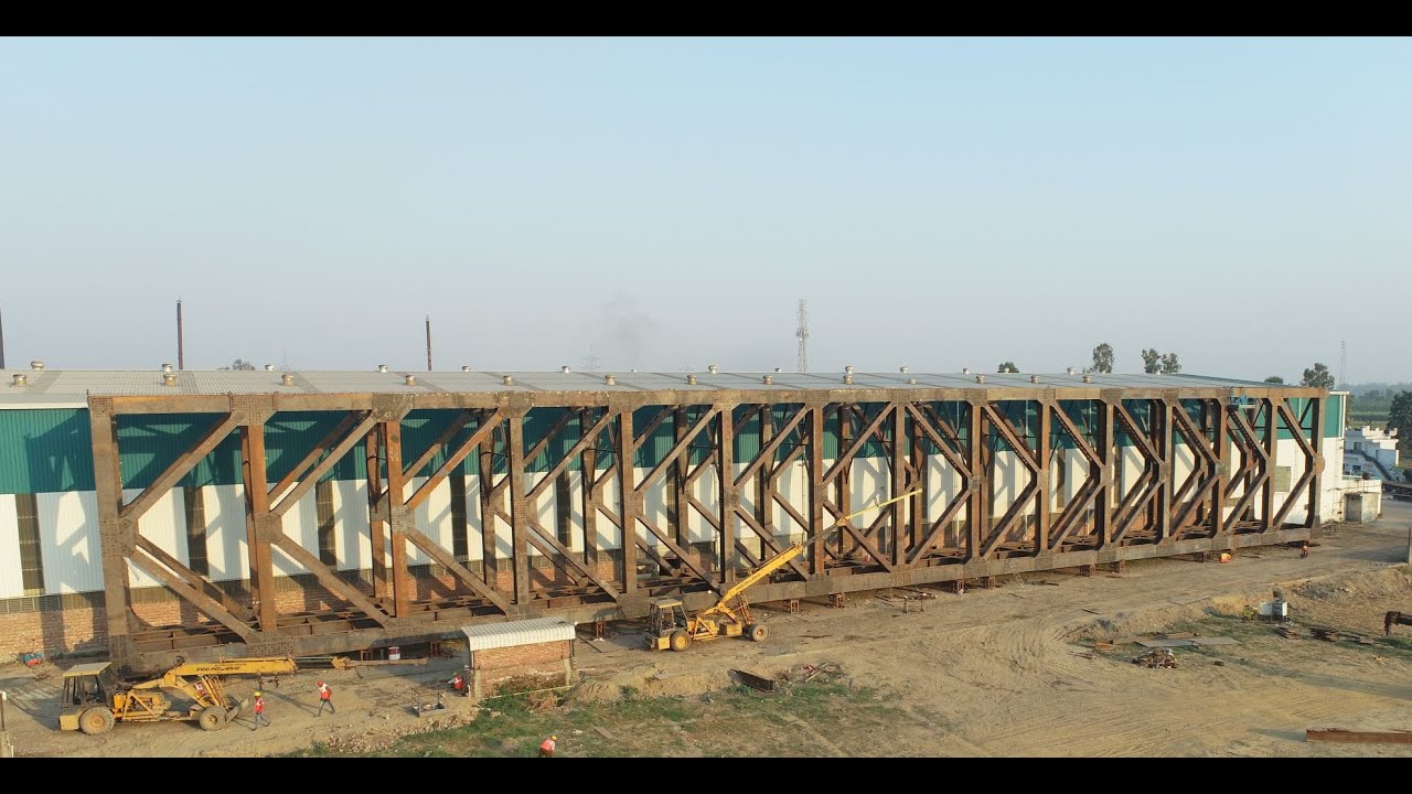 Trail Assembly by GISF for India's largest Open Web Girder 95.28 meter span for EDFC Ballast Track.