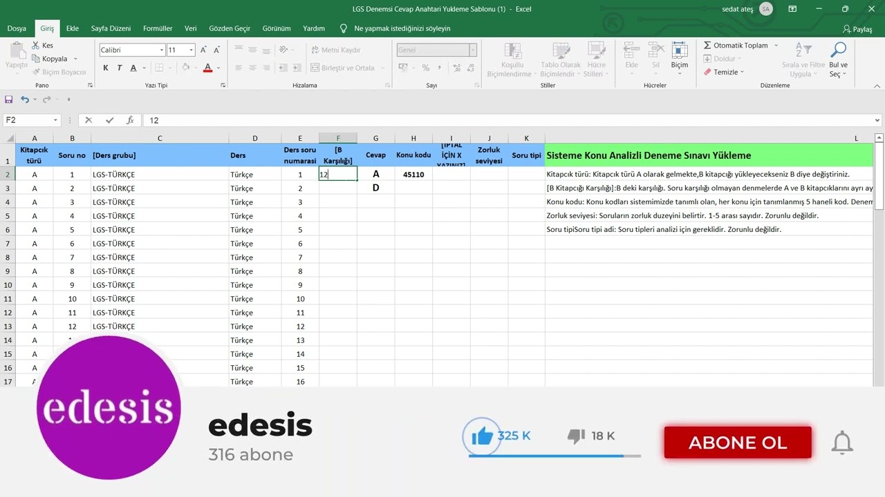 edesis | Cevap Anahtarı Yükleme Nasıl Kullanılır? Videolu Rehber Anlatım!