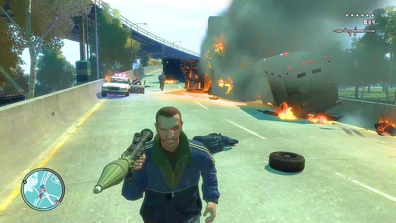 GTA 4 SHOOTOUT WITH POLICE + SIX STARS WNTED LVEL