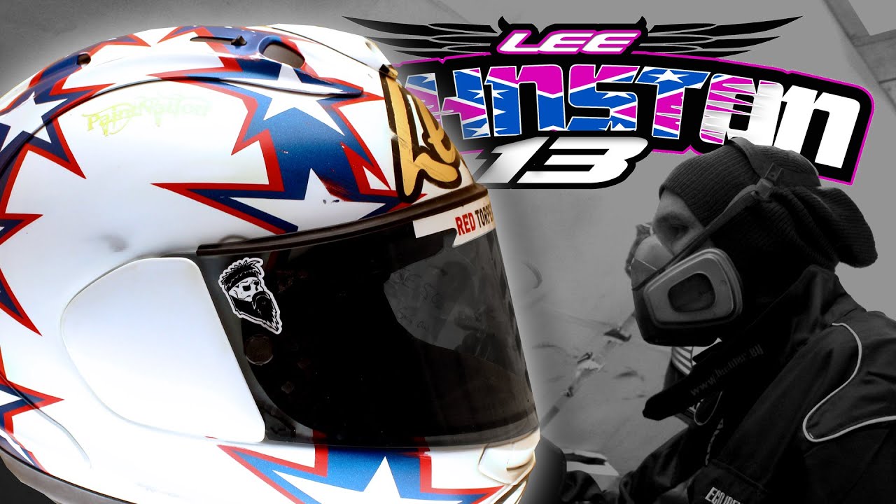 Lee Johnston 2019 Evil Kneviel themed Arai Classic TT helmet
