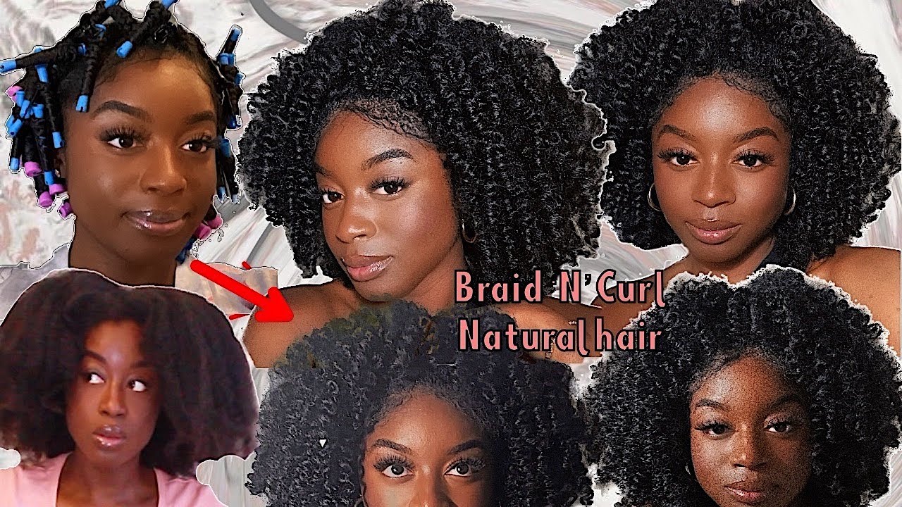 Braid N Curl on 4A-4B-4C Natural hair | Perm Rods | 2022 |