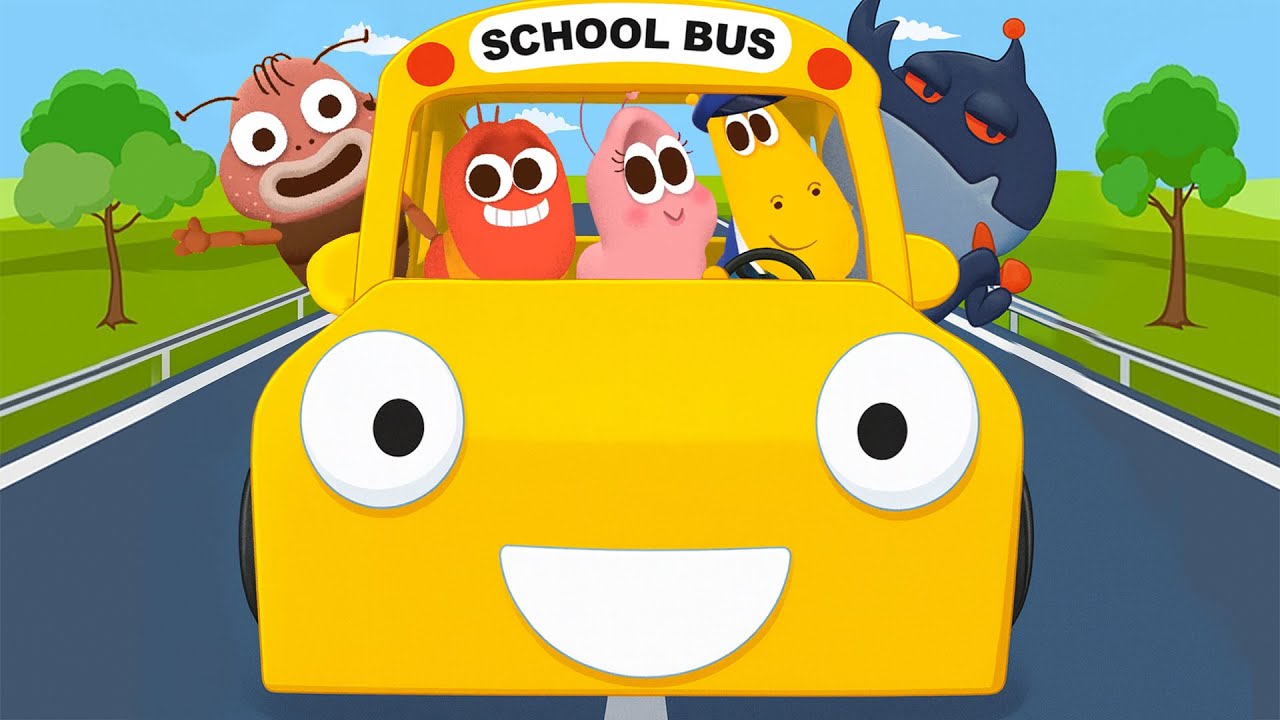Wheels On The Bus - Learn Colors with Larva | Larva Nursery Rhyme for kids