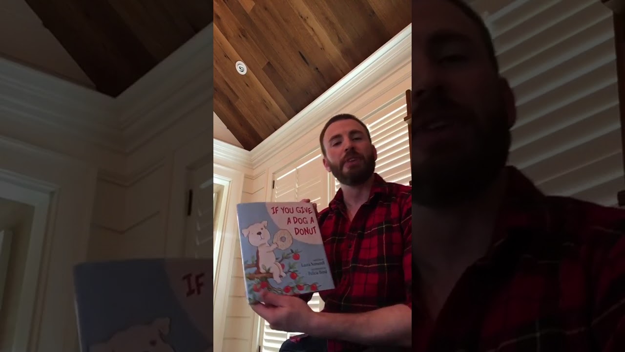 Chris Evans reading for the kids with @savewithstories