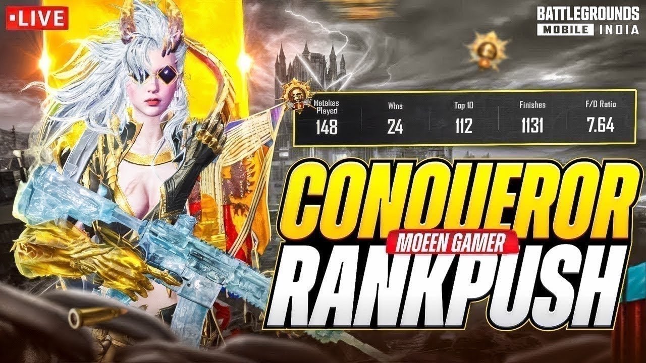 PLATINOM TO CONQUEROR 🥵I RANK PUSH | BGMI LIVE | MOEEN GAMER ❤️#bgmi #bgmilive #moeengamer