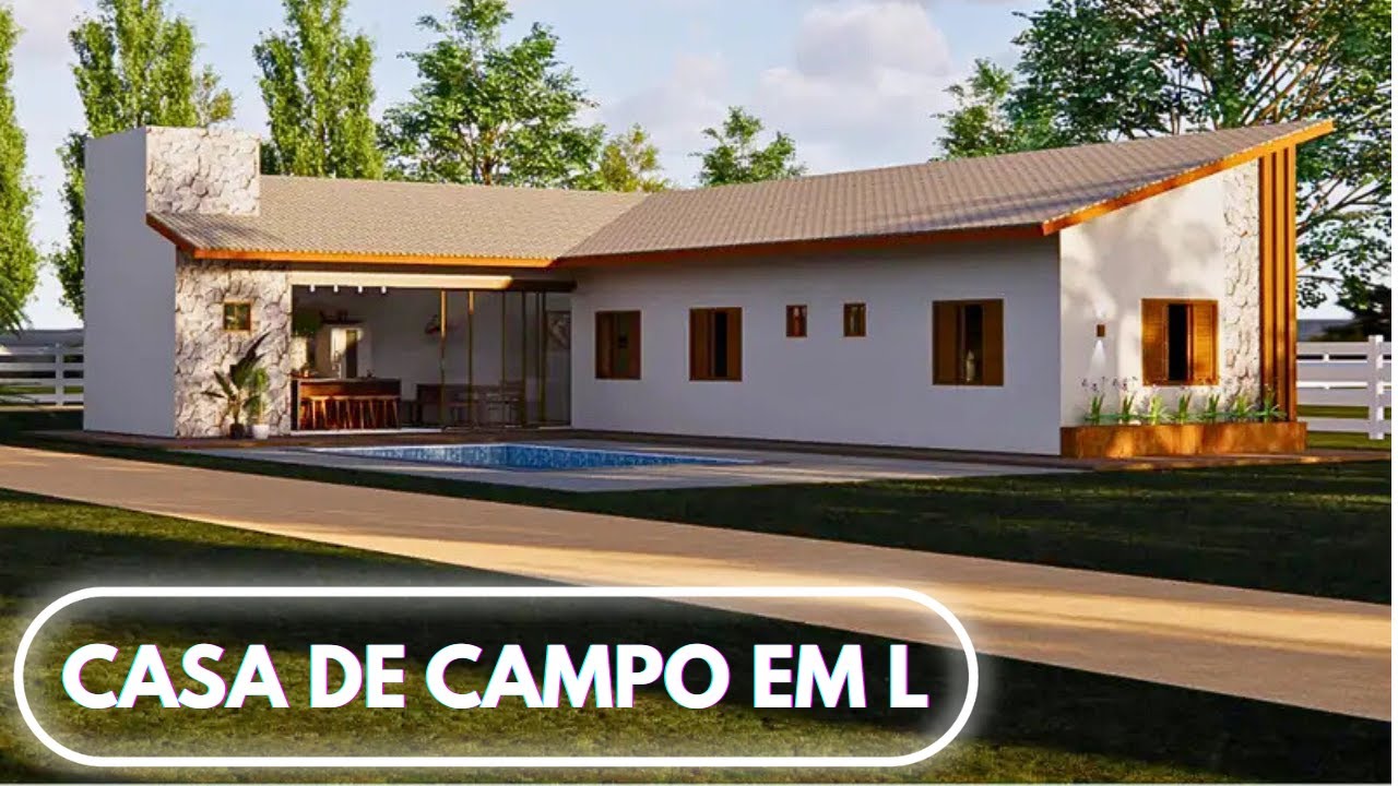 Casa de campo em L Ed&iacute;cula 3 quartos - P081