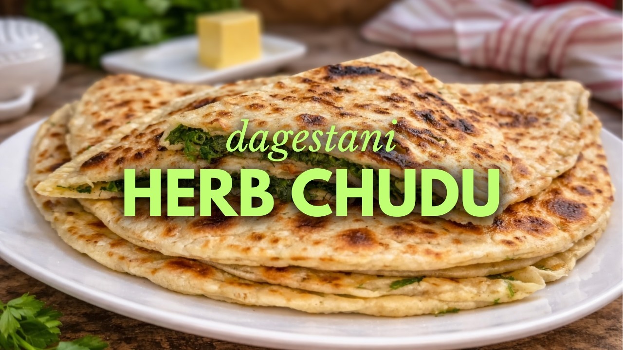 Каждая дагестанская бабушка знает эту тончайшую лепешку с травами! Традиционный кавказский чуду