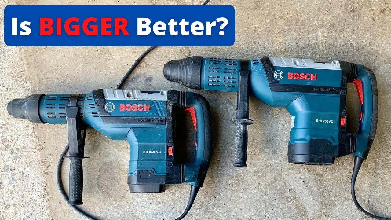 Bosch RH850VC против RH1255VC. Какой перфоратор быстрее просверлит отверстие диаметром 5 дюймов?