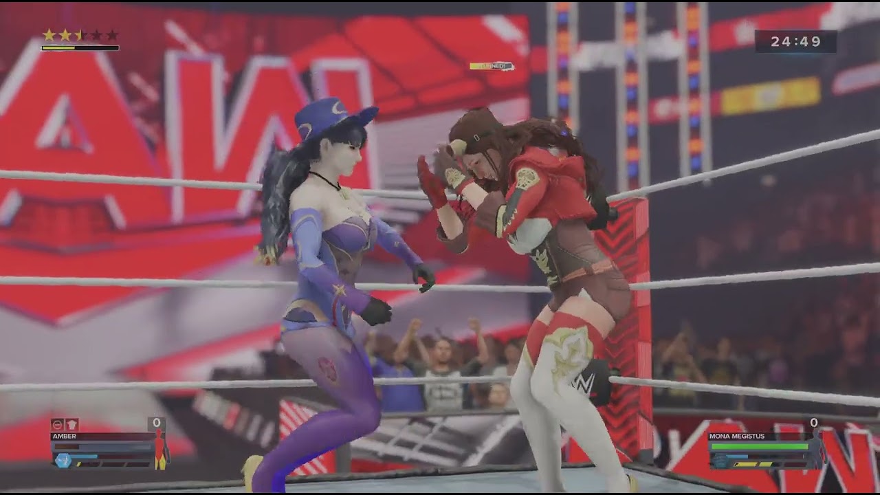 WWE 2K24 Amber VS Mona Ironwoman