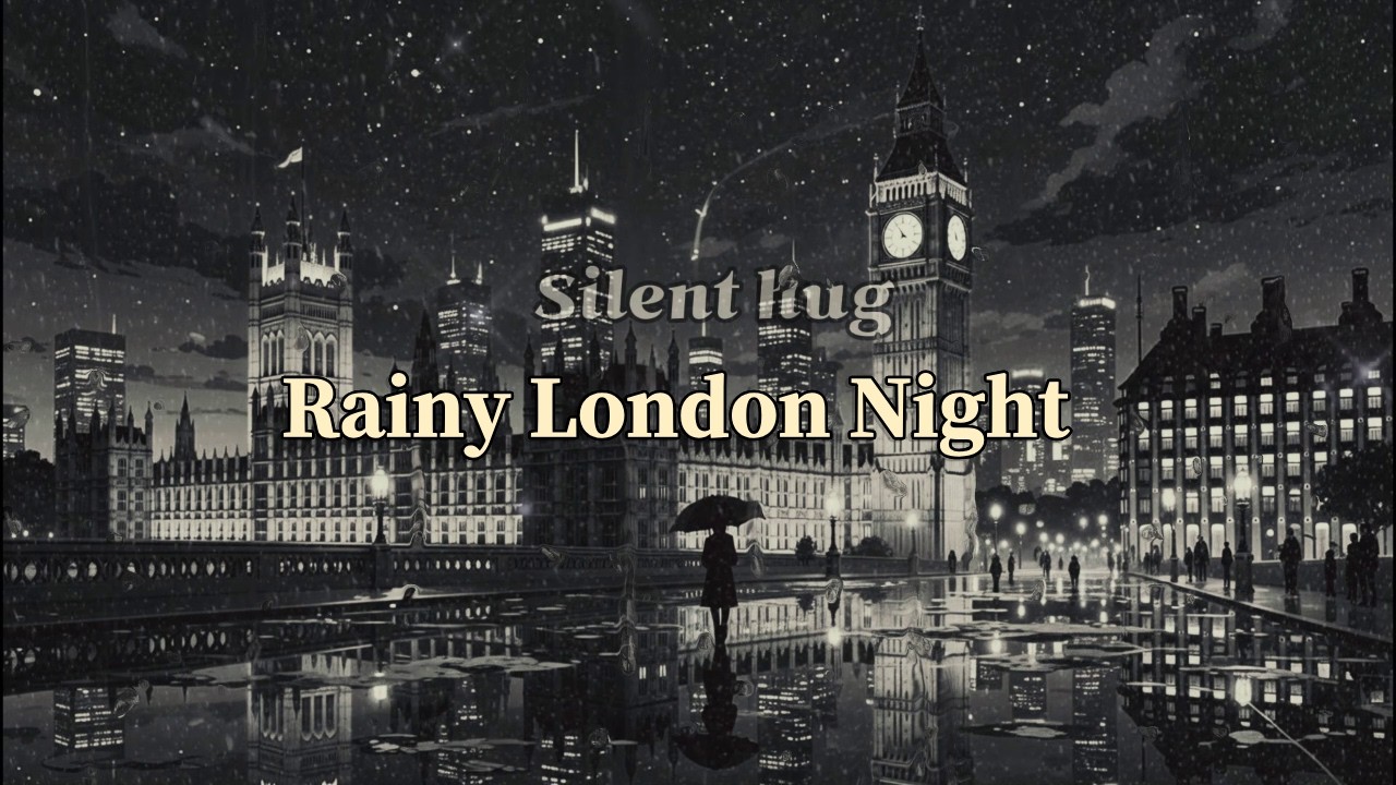 Rainy London Night 🌧️ Soft Piano & Gentle Female Humming for Deep Sleep | Calm Rain Sleep Music (3h)