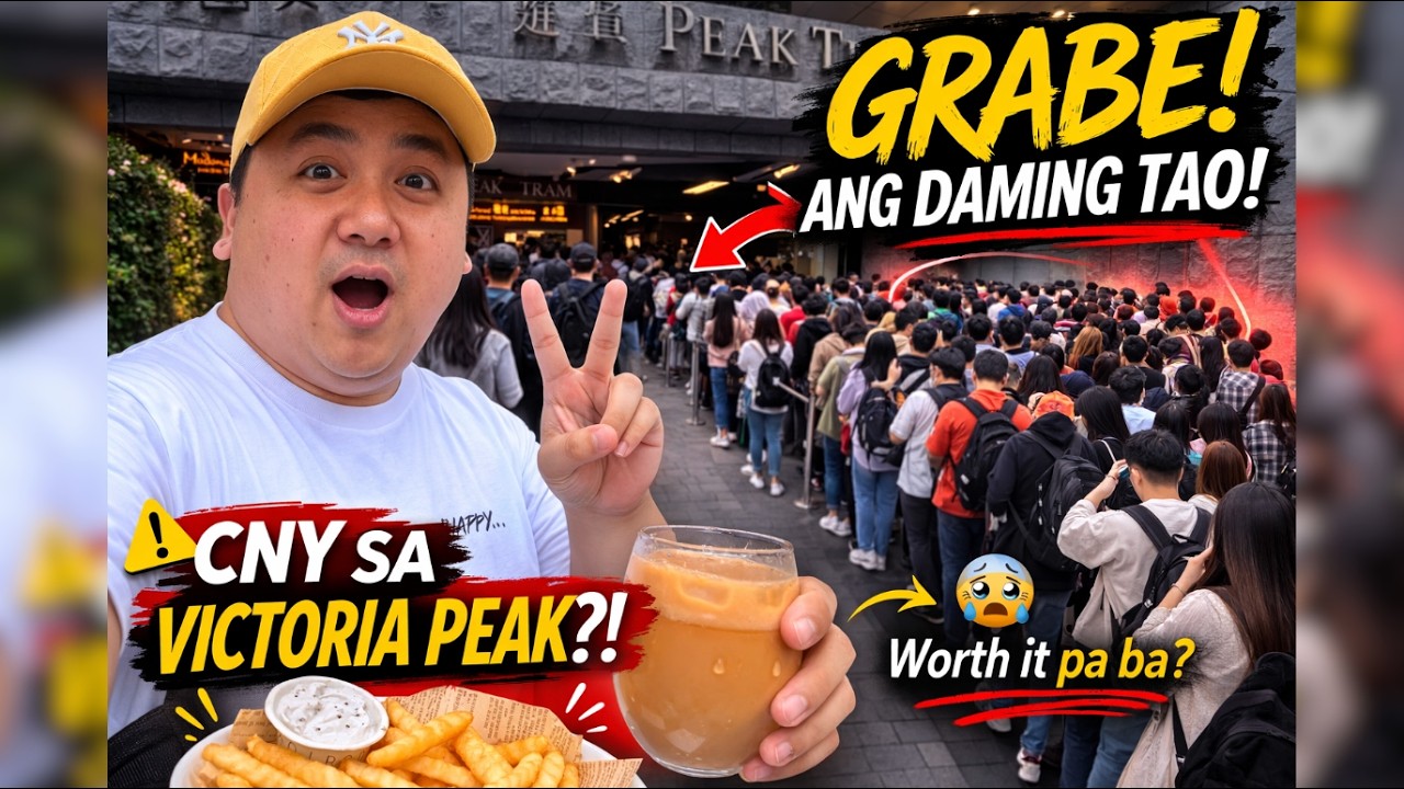 GRABE ANG DAMING TAO! Peak Tram on Chinese New Year | Victoria Peak Hong Kong Travel Vlog