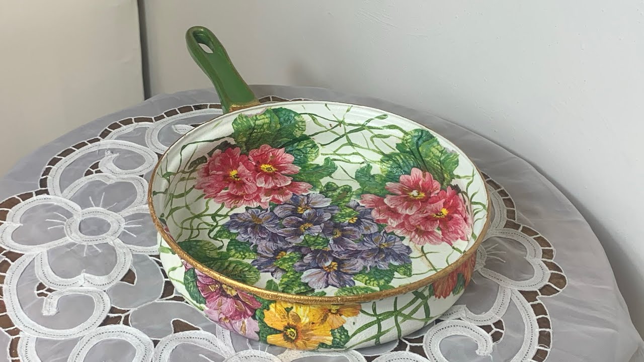 Sartèn Primavera. DIY. Manualidades fáciles, Artesanato. Decoraciones para la cocina. Ideas faciles.