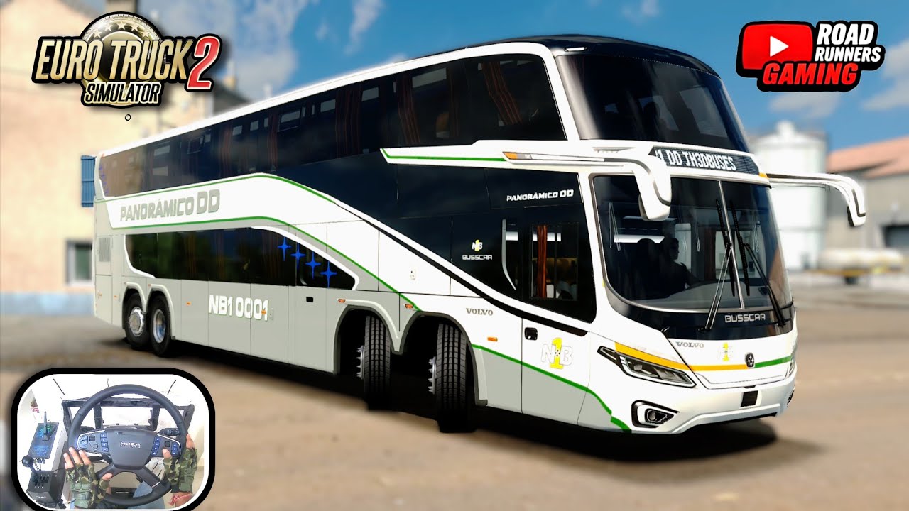 Euro Truck Simulator 2 | Realistic Drive Busscar Panoramico NB1 DD on Smooth Roads | 4K HDR