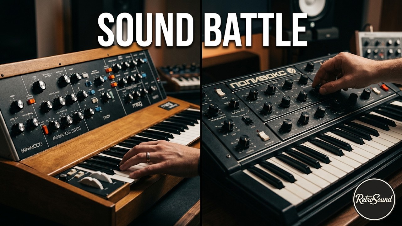 Moog Minimoog vs. ПОЛИВОКС синтезатор Polivoks Synthesizer - sound battle