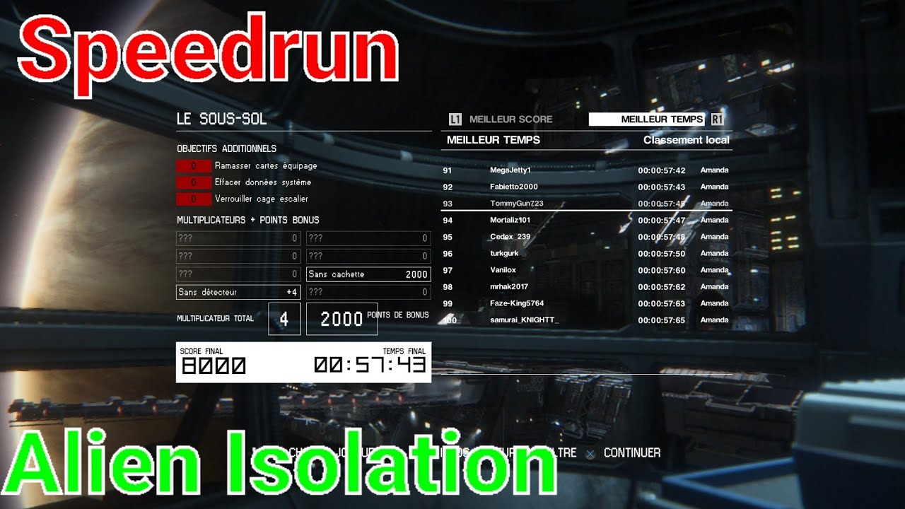 SPEEDRUN ALIEN ISOLATION Mode Survie 