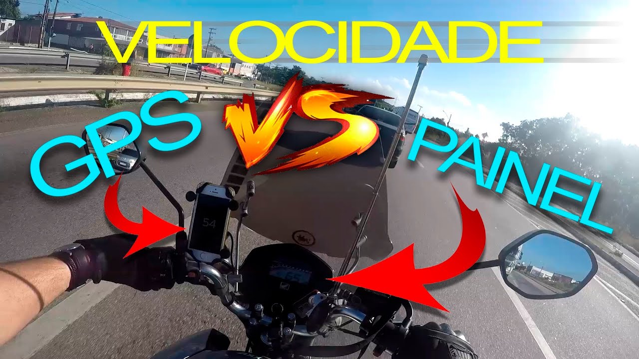 Medindo a velocidade da moto no painel e no GPS