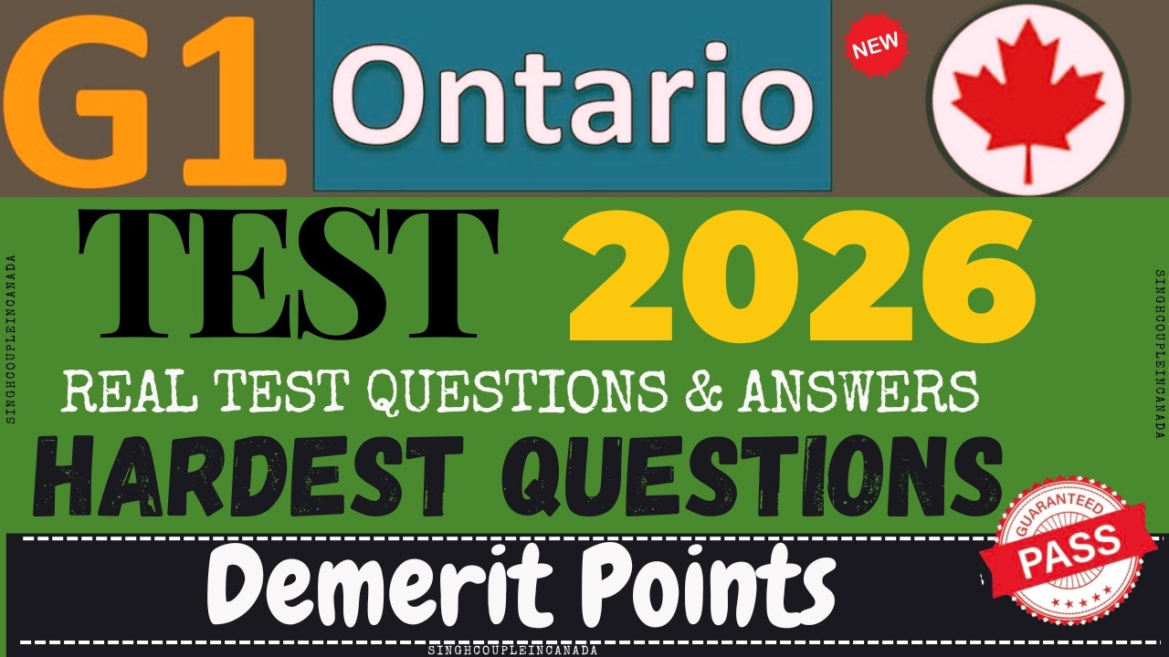 G1 test Ontario 2026 | G1 Practice Test Ontario 2026 | G1 Driving Test - All 2026 Exam Questions