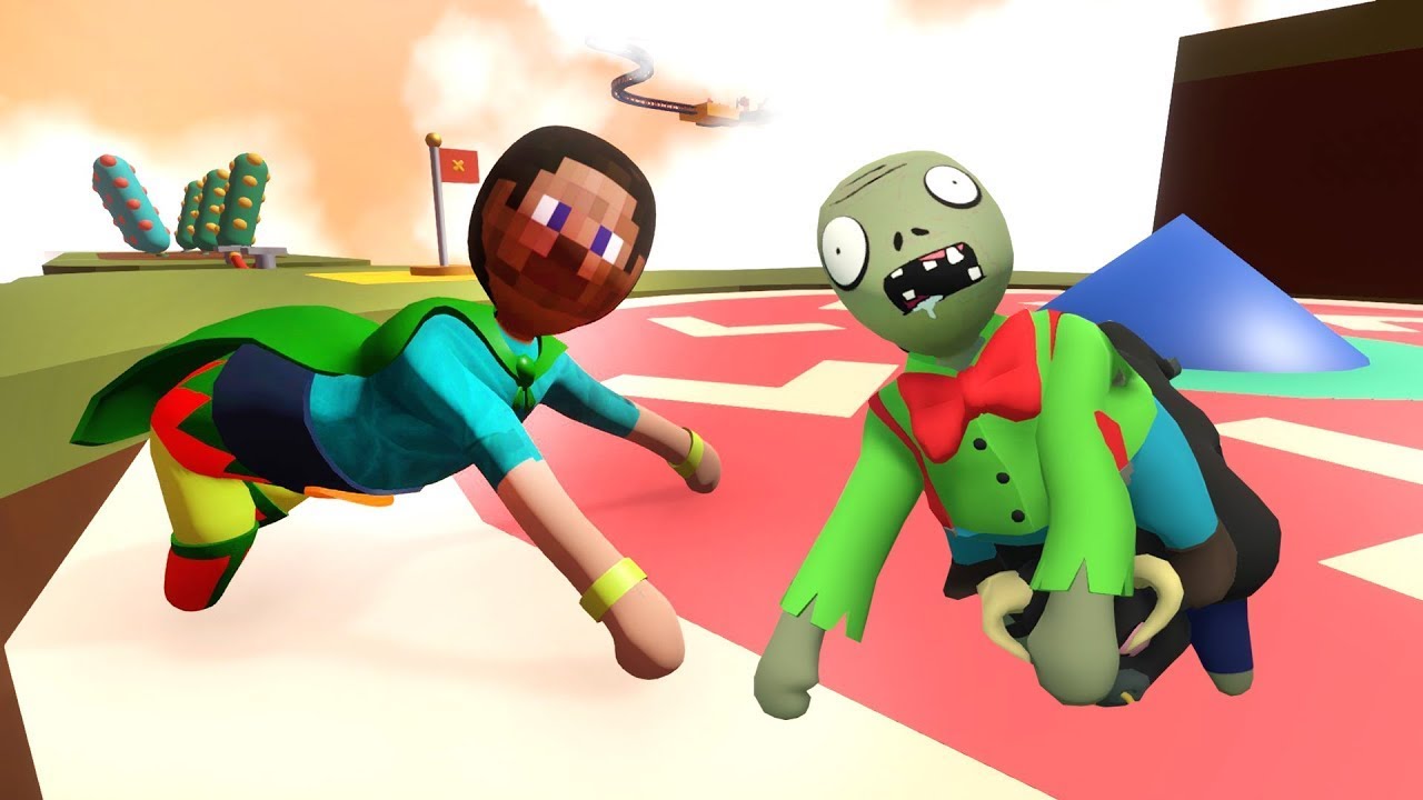 ZOMBİK VE STEVE OKULDA KALDI 😱 Human Fall Flat 2