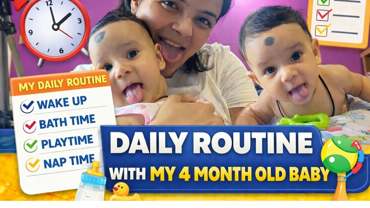 Daily Routine with my 4 months old baby  #naptime #feedingtime #playtime @BabysiyaDiary 