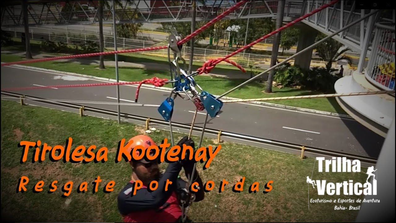 Tirolesa Kootenay - Resgate por cordas