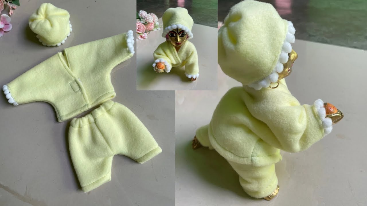 7,8no.Baby blanket से बनायें लड्डू गोपाल की सुंदर सी विंटर ड्रेस//winter dress for laddu Gopal//