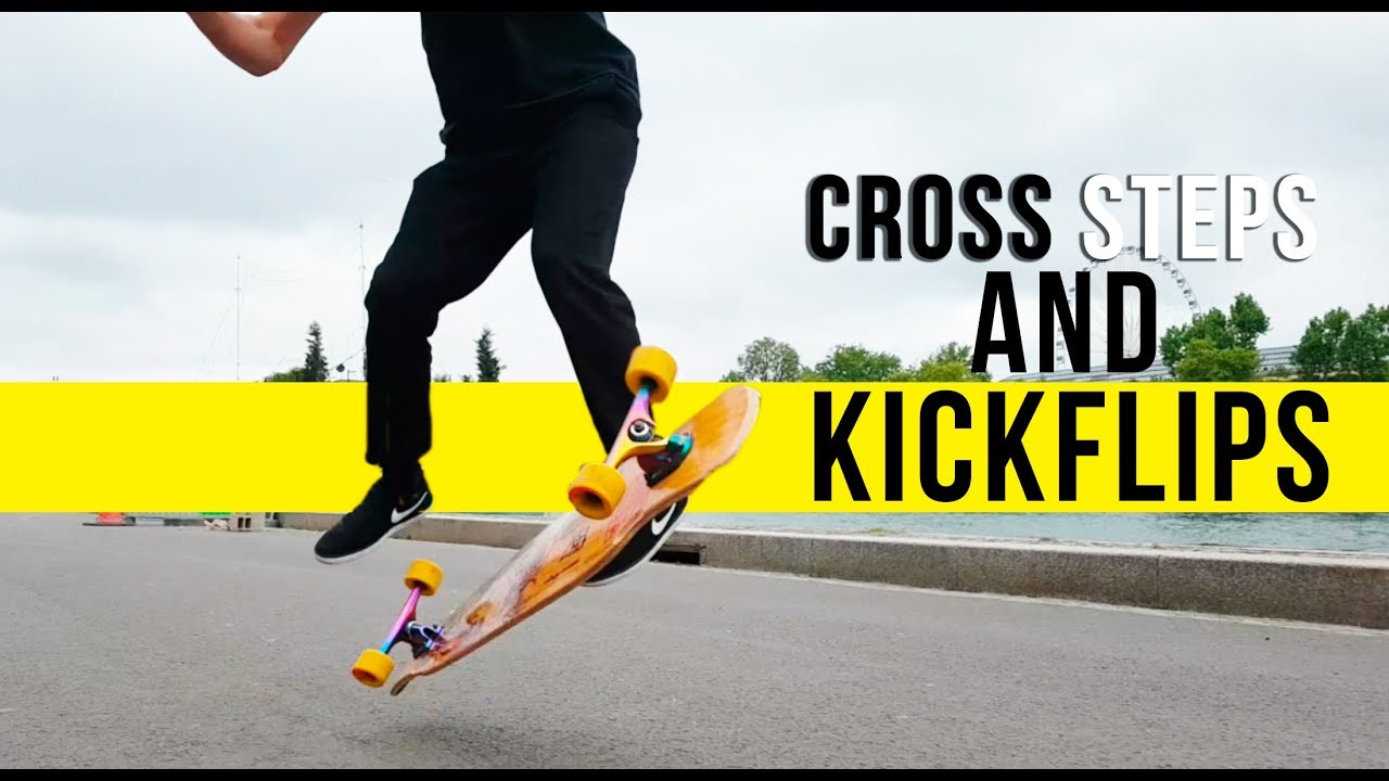 Longboard dancing | Cross steps and kickflips