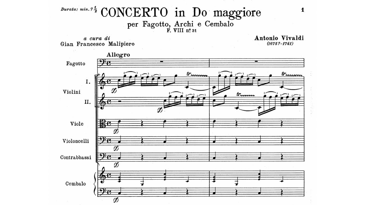 Antonio Vivaldi: Bassoon Concerto in C Major, RV 476
