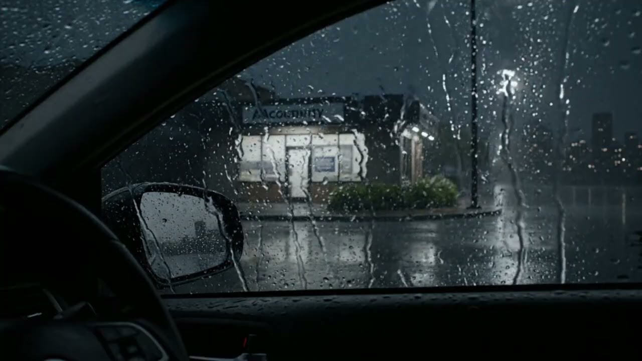 Peaceful Heavy Rain on Car at Night - Fall Asleep in Minutes, Feel Safe, Sounds for Unwind Vibes