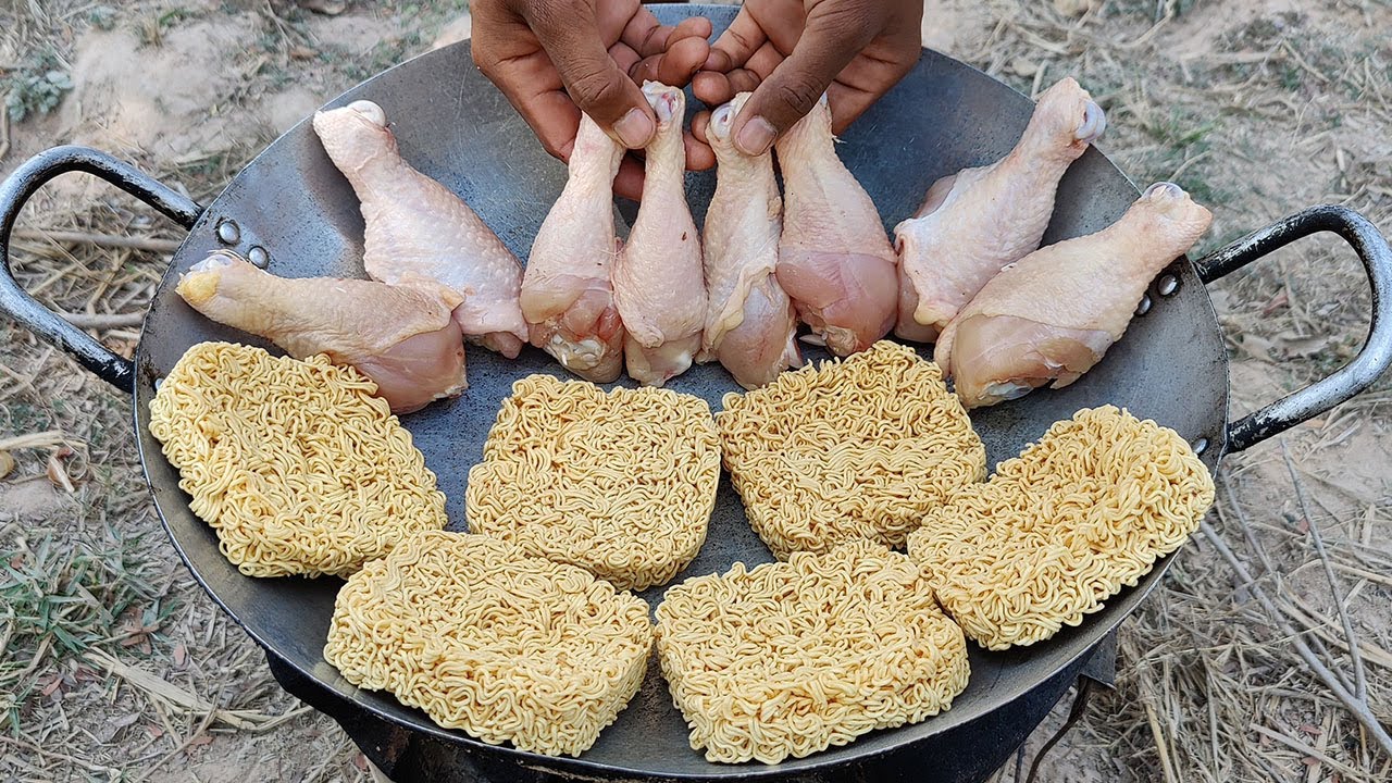 Tasty Yellow Noodle Fried Chicken Drumstick Recipe / Kdeb Cooking