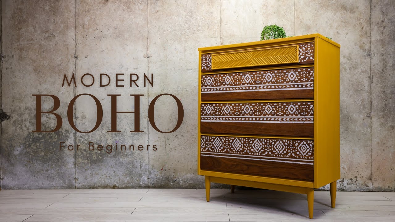 Modern BOHO Dresser Makeover made SIMPLE