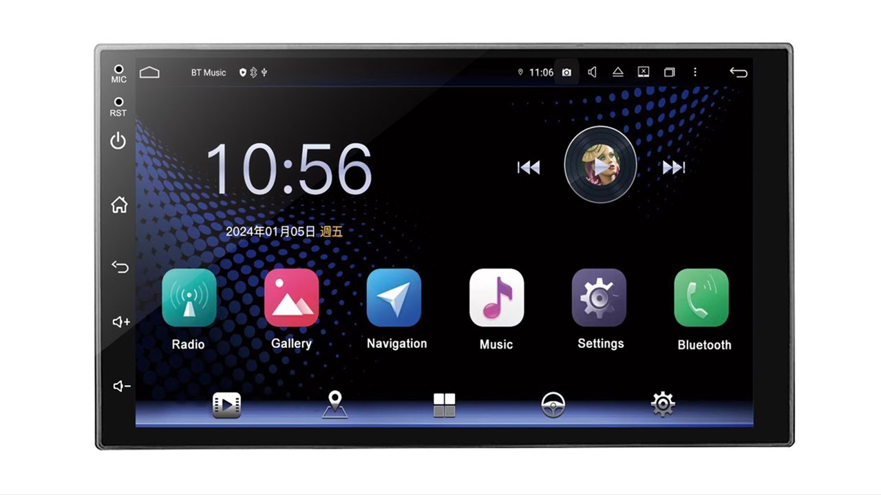 One Car Stereo 7-in Octa-Core Android 12 Car Multimedia Radio, Wireless Apple CarPlay Android Auto