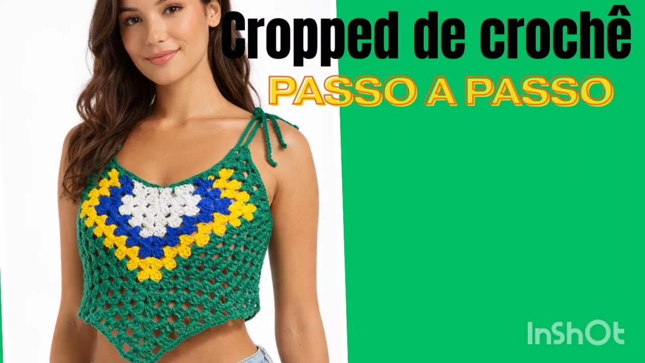 Cropped Brasil Fácil e Econômico #crochet #crochedalala #croche #ganchillo 