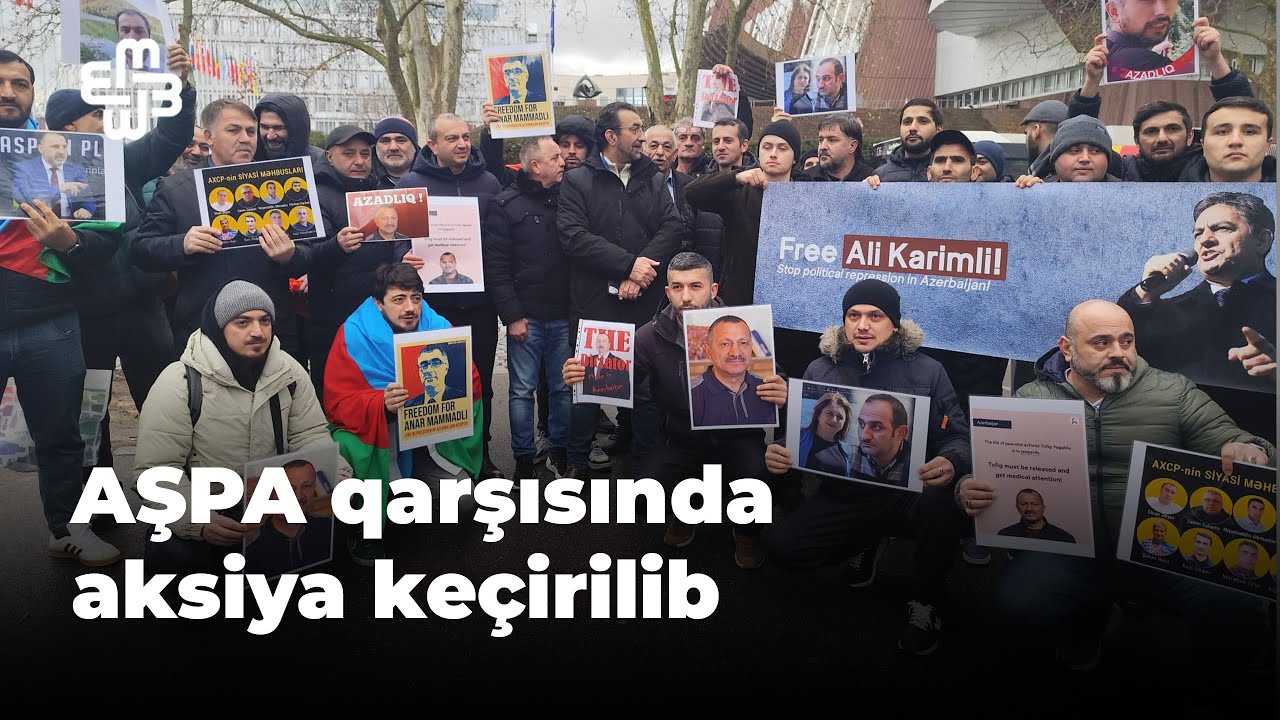AŞPA qarşısında azərbaycanlı siyasi dustaqlara azadlıq tələbi ilə aksiya keçirilib