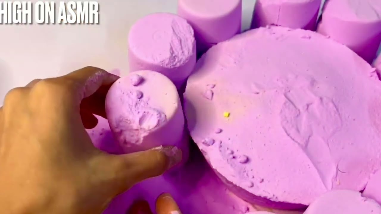 2 TEXTURES- 2 COLOURS BAKING SODA CRUSH 💛💜 DO YOU LIKE IT?? 🫠 #highonasmr #relax 