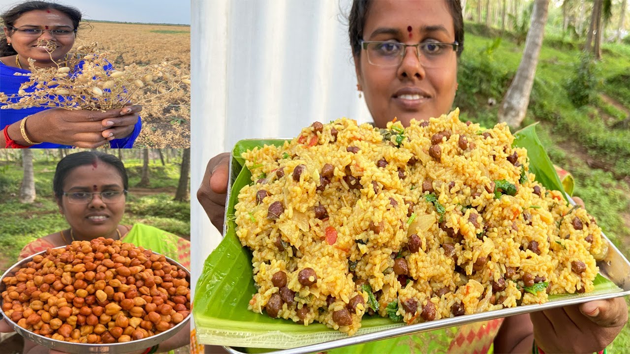 வித்தியாசமான கருப்பு சுண்டல் சாதம் I Black Sundal Rice I கிராமத்து  சமையல் I Black Chickpeas Rice