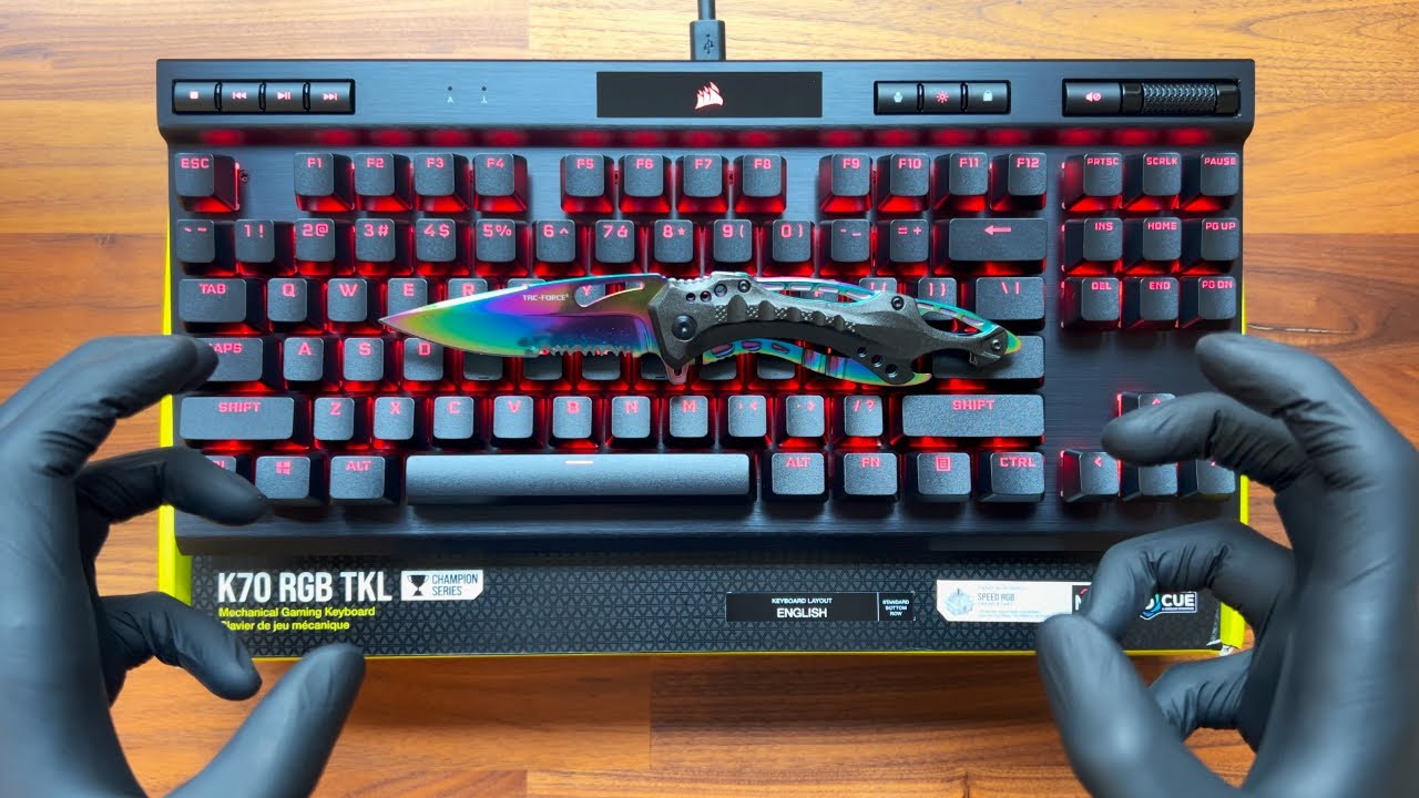 Corsair K70 TKL Mechanical Gaming Keyboard Unboxing - ASMR