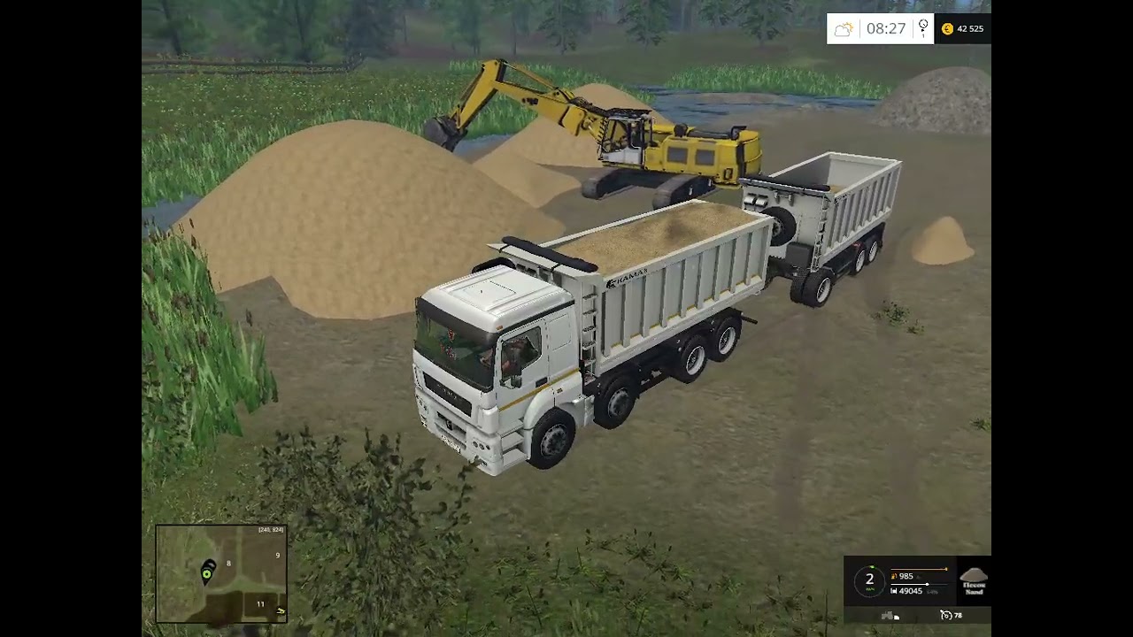 FarmingSimulator 2015.***Варваровка. №13.Уборка пшеницы перевозка песка и гравия.