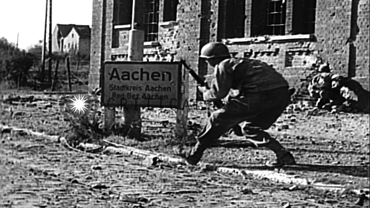 Allied troops fight with German forces in streets of Paris during Liberation of P...HD Stock Footage