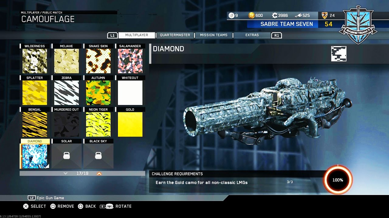 ROAD TO BLACK SKY.. Unlocking Diamond 💎 LMG's (Infinite Warfare Camo Challenge)