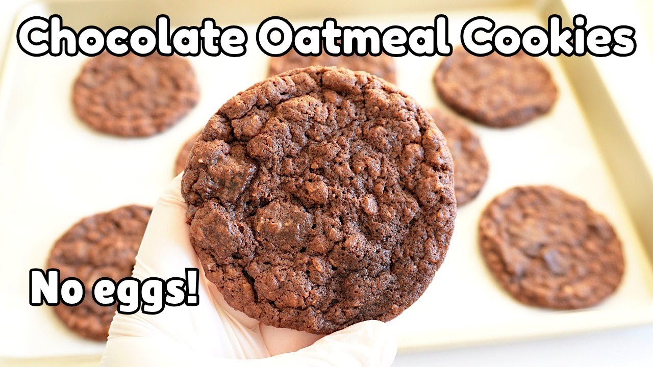 No eggs! Chewy Chocolate Oatmeal Cookies - Easy and Delicious!