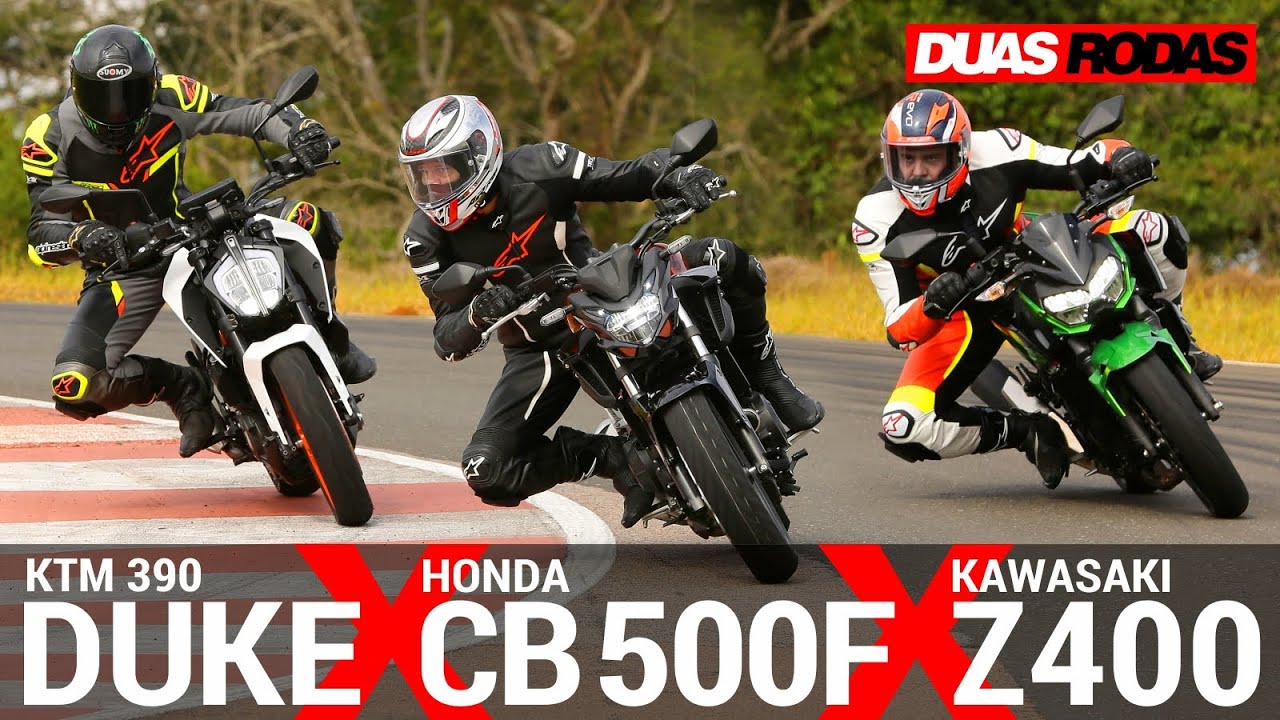 COMPARATIVO | NOVA HONDA CB 500F x KAWASAKI Z400 x KTM 390 DUKE