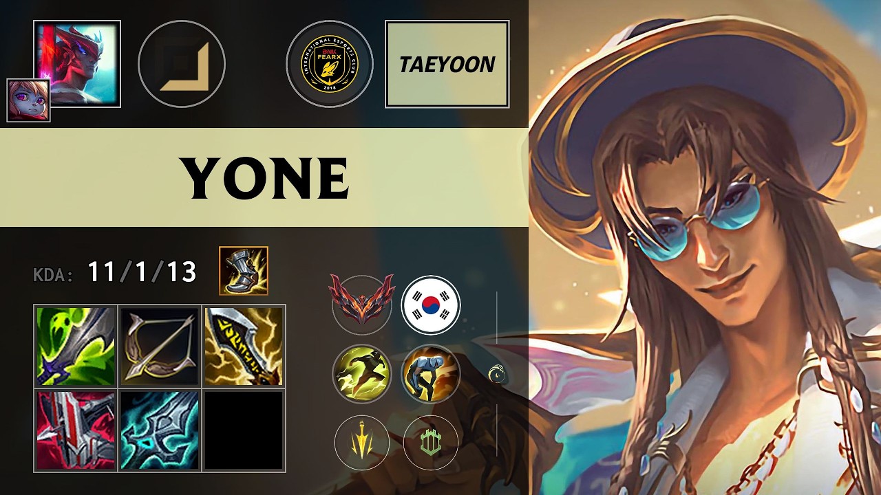 (BFX Taeyoon) Yone ADC vs Ryze - KR Grandmaster Patch 26.14