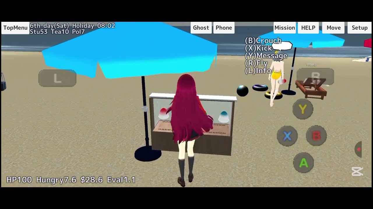 ⛱️Working at the sea as a saleswomen🍨 #schoolgirlsimulator #sgs #simulator #viral #viralvideo #rp 