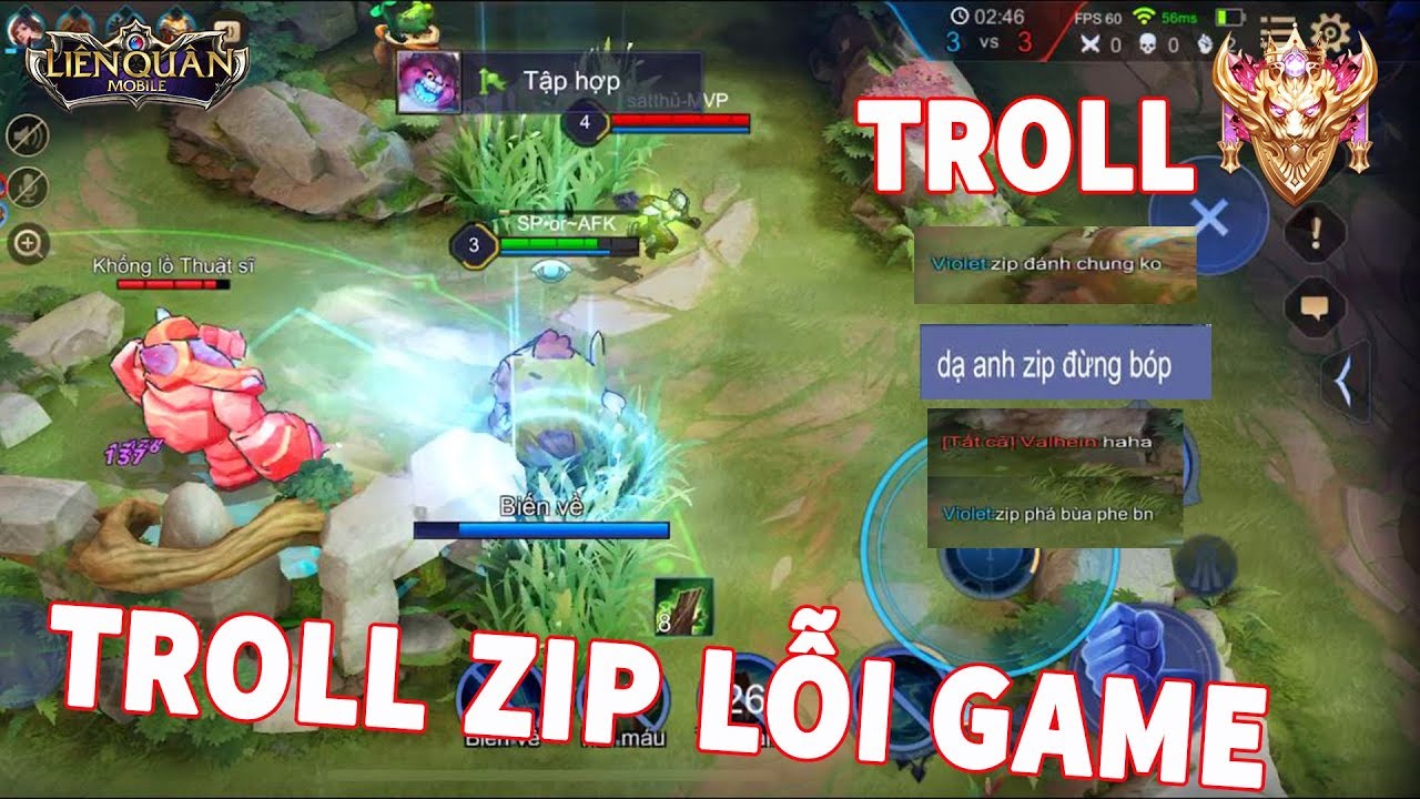 Liên quân Phản ứng của Team khi thấy ZIP | cách TROLL TEAM khiếp sợ liên quân mobile