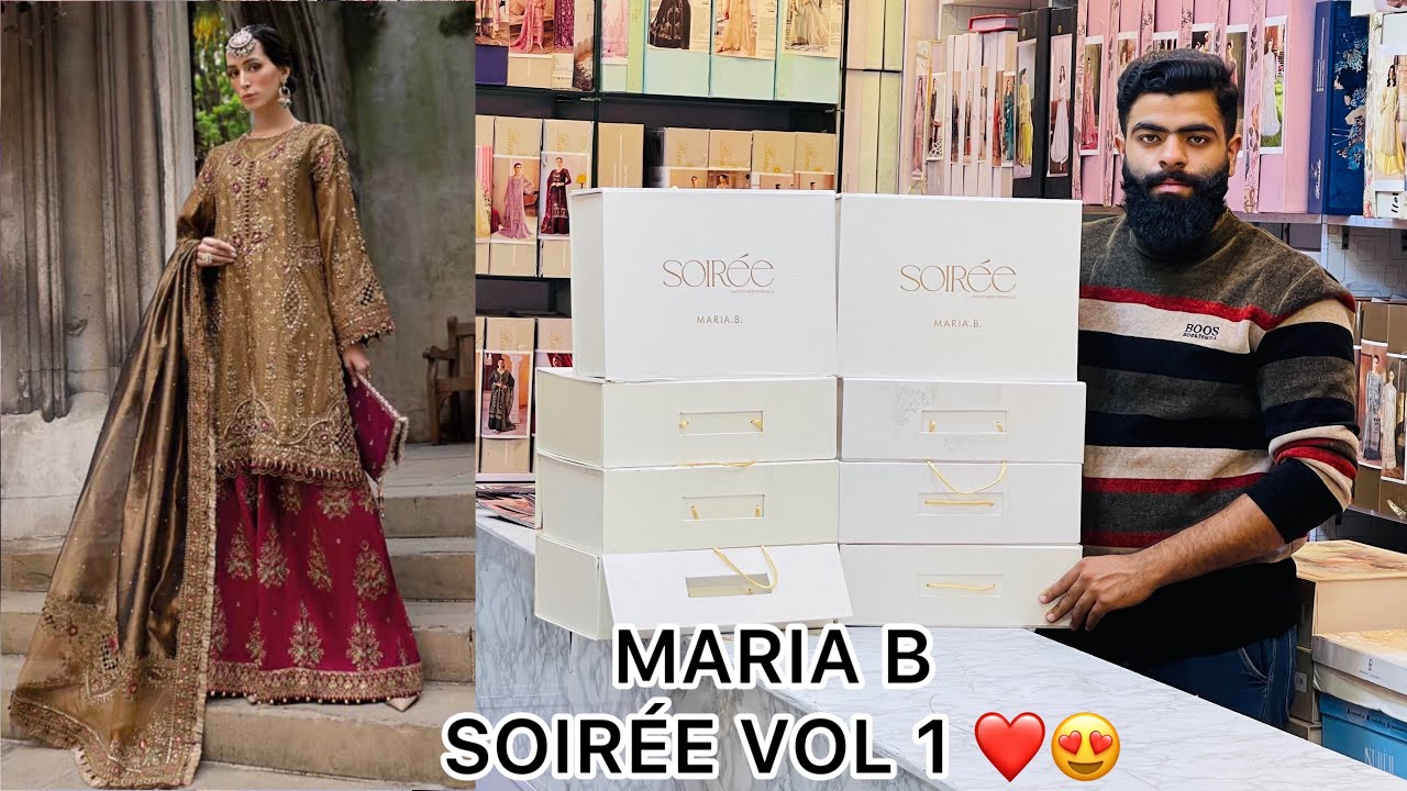 SOIRÉE UNSTICHTED LUXURY FORMALS BY MARIA B 2025 | MARIA B UNSTICHTED WEDDING COLLECTION 2025