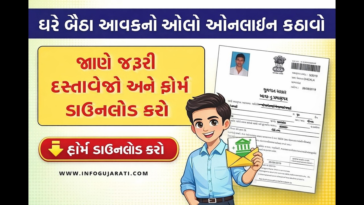 Aavak No Dakhlo in Gujarat Apply Online 2026 | How to Apply Online Income Certificate Gujarati