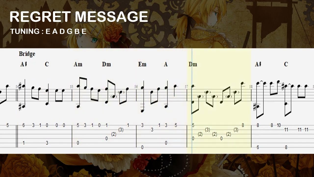 Regret Message Guitar Tab