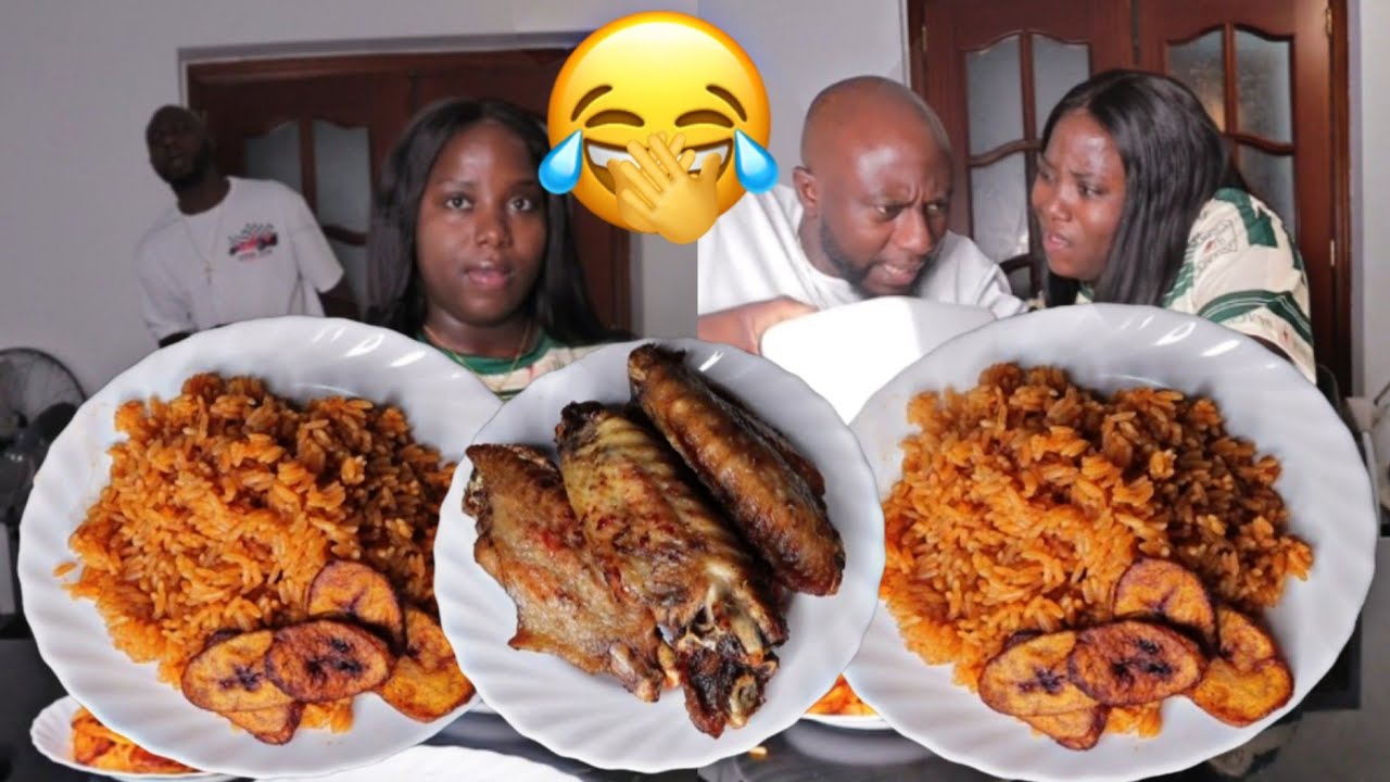 WHEN HE TRY TO ACT SMART 😂😂 AFRICAN FOOD MUKBANG JOLLOF RICE AND FRIED TURKEY MUKBANG 
