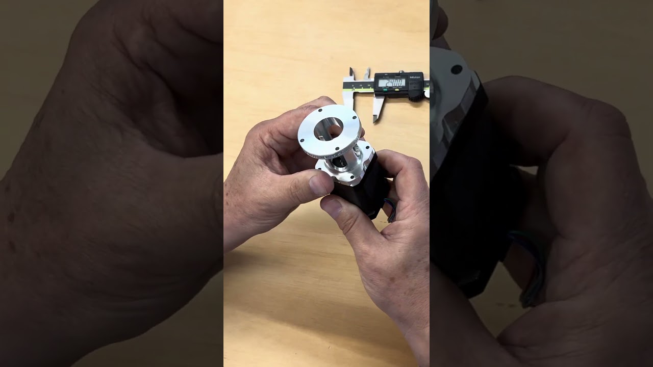 NEMA17 motor mount.  The interface to a common stepper size. link to purchase in description
