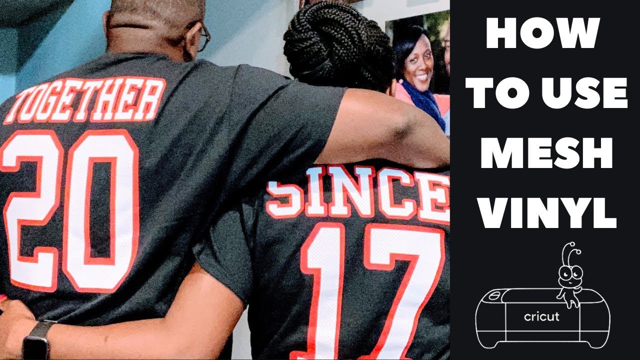 CRICUT TUTORIAL: ANNIVERSARY T SHIRTS FOR COUPLES |MESH VINYL
